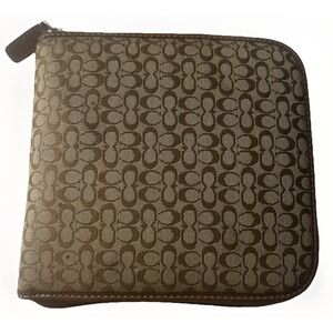 Vintage Coach 12 CD Holder Brown CC Logo Designer Case Plus 7 90s / Y2K CDs